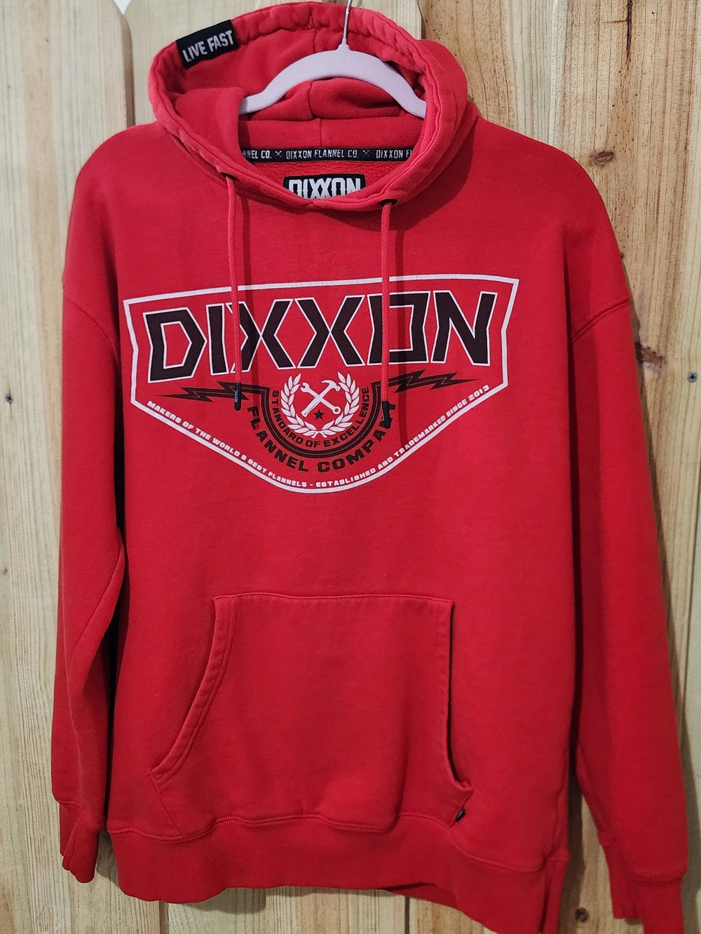 DIXXON Men's Or Womens, Red Graphic Pullover Hoodie